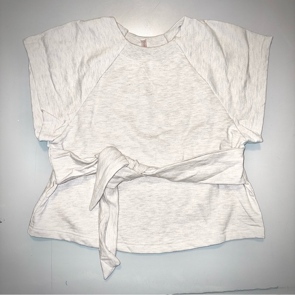 NEW Free People x FP Movement For The Win Short Sleeve Tie Sweatshirt - Picture 2 of 15